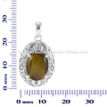 Tiger Eye Gemstone 925 Sterling Silver Pendant Jewelry